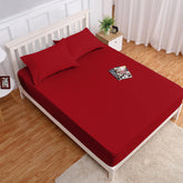 Extra Deep Fitted Bed Sheets Single, Double, King Sizes Red 25cm